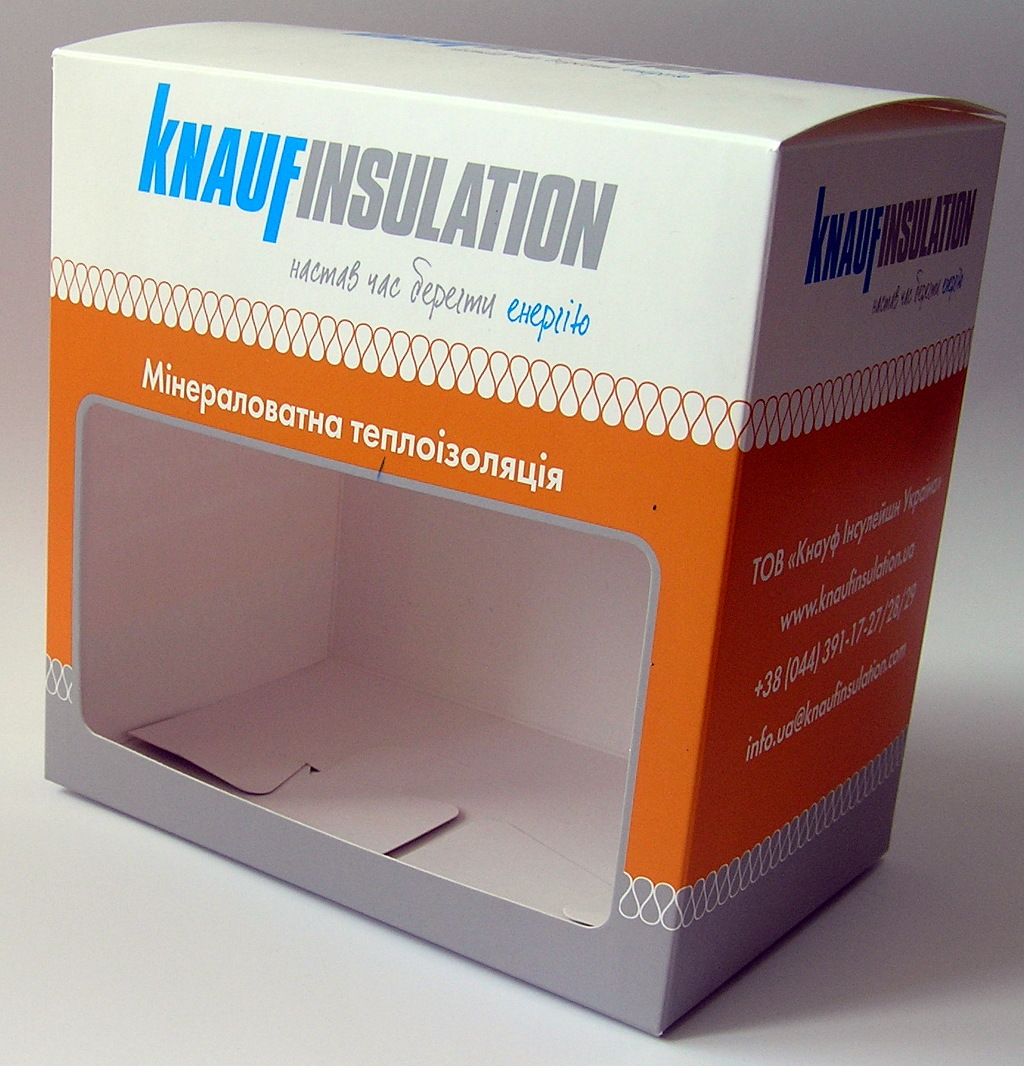 Друк упаковки «Knauf Insulation». Поліграфія друкарні Макрос, виготовлення упаковки, специфікація 971988-1