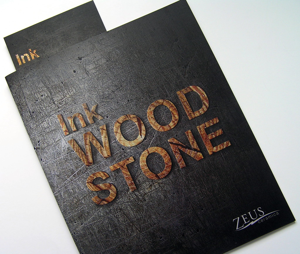 Друк проспектів «Ink Wood Stone. Zeus ceramica». Поліграфія друкарні Макрос, виготовлення проспектів, специфікація 960977-1